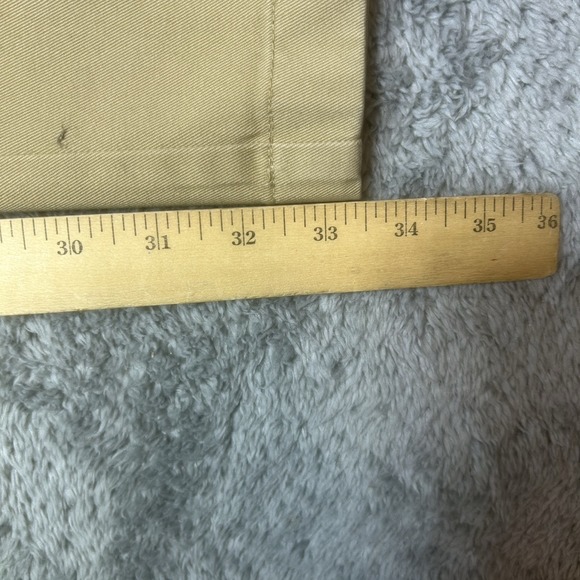 Vintage LL Bean Pants Mens 36x34 Khaki Chinos Flat Front Wrinkle Free Cotton NEW - Picture 12 of 13
